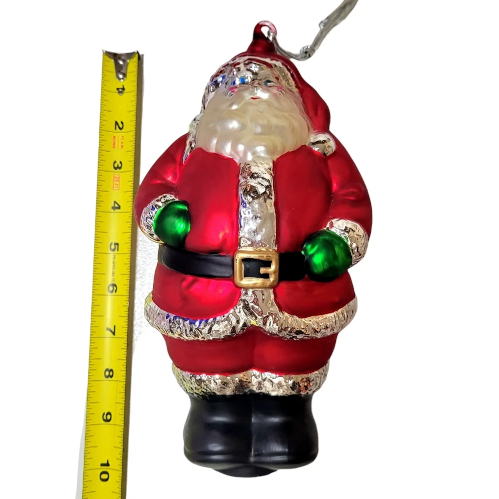 Handblown Glass Santa Claus Ornament Dept 56 Red 9